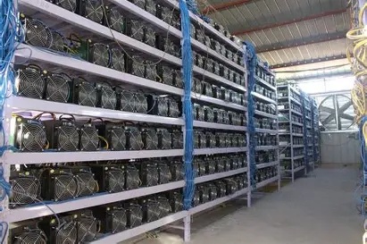 View of a modern mining farm